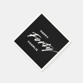 Gepersonaliseerd Modern Script 40e verjaardag Servet (Hoek)