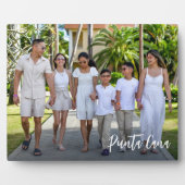 Gepersonaliseerd Modern script Familie Vakantiefot Fotoplaat (Voorkant)