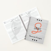 Gepersonaliseerd Modern Script Monogram Recept Notitieboek (Binnen)