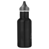 Gepersonaliseerd Modern Simple Black Grey Monogram Waterfles (Links)