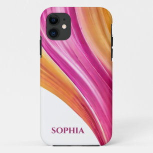 Gepersonaliseerd Modern-Sunset-Roze Sinaasappel en Case-Mate iPhone Case