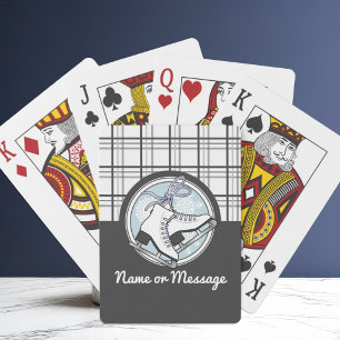 Gepersonaliseerd Modern Tartan Ice Schaats Pokerkaarten