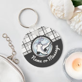 Gepersonaliseerd Modern Tartan Ice Schaats Sleutelhanger
