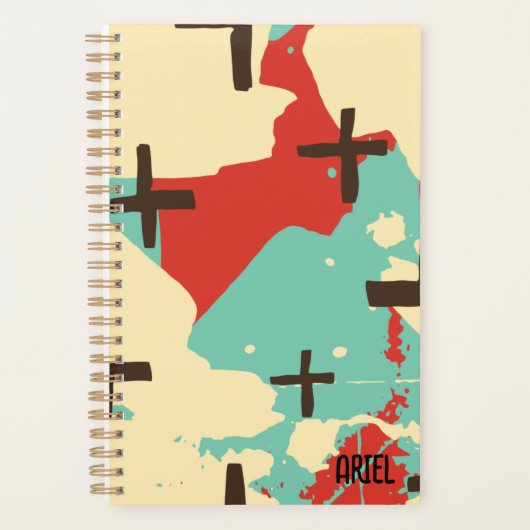 Gepersonaliseerd Modern Trendy Abstract Planner (Voorkant)