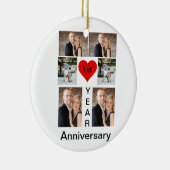 Gepersonaliseerd modern trendy Jubileum Keramisch Ornament (Rechts)