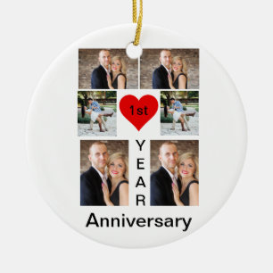 Gepersonaliseerd modern trendy Jubileum Keramisch Ornament