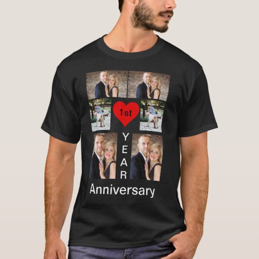 Gepersonaliseerd modern trendy Jubileum T-shirt (Voorkant)