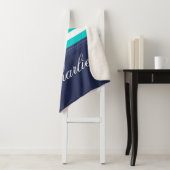 Gepersonaliseerd modern turquoise marine anker ont sherpa deken (In situ)