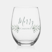 Gepersonaliseerd Modern Uniek Pine Kerstcadeau Wijnglas Zonder Voet (Voorkant)