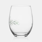 Gepersonaliseerd Modern Uniek Pine Kerstcadeau Wijnglas Zonder Voet (Links)