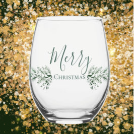 Gepersonaliseerd Modern Uniek Pine Kerstcadeau Wijnglas Zonder Voet