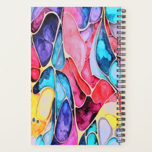 GEPERSONALISEERD MODERN WATERVERF INKTONTWERP PLANNER (Achterkant)