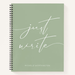 Gepersonaliseerd Modern Writer's Journal Sage Noti Notitieboek