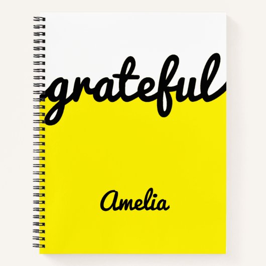 Gepersonaliseerd Modern Yellow Black en White Notitieboek (Voorkant)