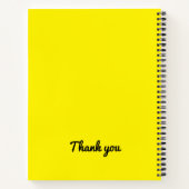 Gepersonaliseerd Modern Yellow Black en White Notitieboek (Achterkant)