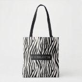 Gepersonaliseerd modern Zebra Safari Dierenpatroon Tote Bag (Voorkant)