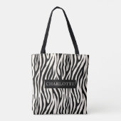 Gepersonaliseerd modern Zebra Safari Dierenpatroon Tote Bag (Achterkant)