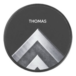 Gepersonaliseerd modern zilveren metalen patroon hockey puck