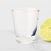 Gepersonaliseerd modern zilveren metalen patroon shot glas (Links)