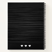 Gepersonaliseerd Modern Zwart Script Monogram Rece Notitieboek (Achterkant)