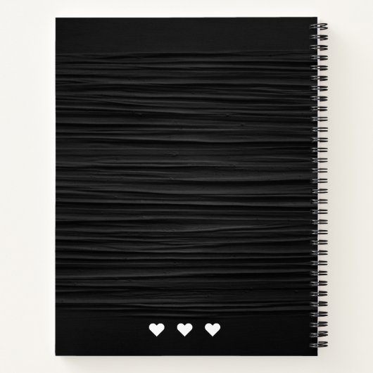 Gepersonaliseerd Modern Zwart Script Monogram Rece Notitieboek (Achterkant)