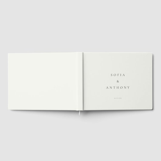 Gepersonaliseerd moderne minimalistische bruiloft gastenboek (Volledig)
