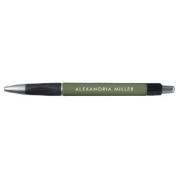 Gepersonaliseerd Moderne Pen Olive Groen en Wit