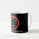 Gepersonaliseerd moderne zwarte professional koffiemok (Voorkant rechts)