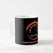 Gepersonaliseerd moderne zwarte professional koffiemok (Voorkant links)