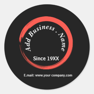 Gepersonaliseerd moderne zwarte professional ronde sticker