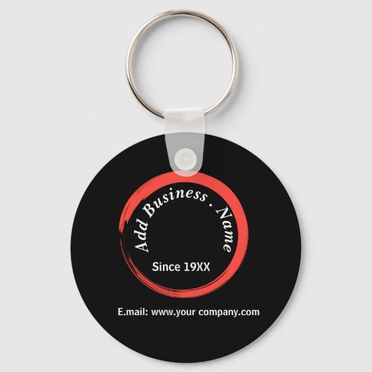 Gepersonaliseerd moderne zwarte professional sleutelhanger (Voorkant)