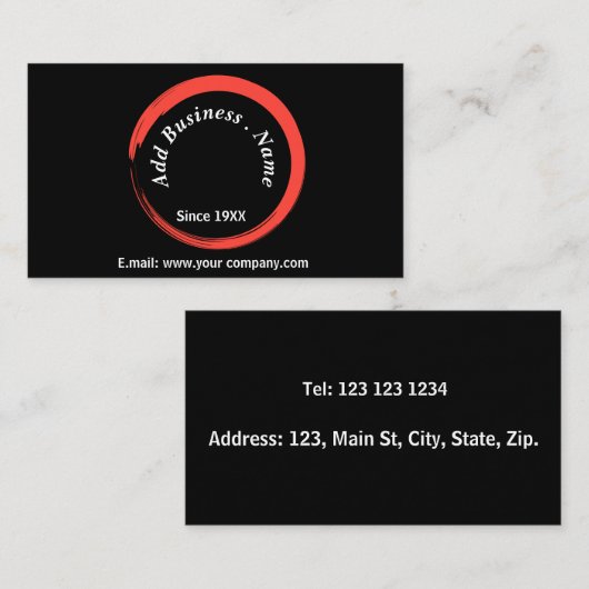 Gepersonaliseerd moderne zwarte professional visitekaartje (Voorkant / Achterkant)