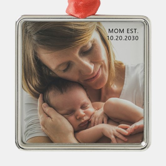 Gepersonaliseerd Moeder Opgericht Metalen Ornament (Voorkant)