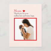 Gepersonaliseerd Moederdag-Briefkaart met foto Feestdagenkaart (Voorkant)