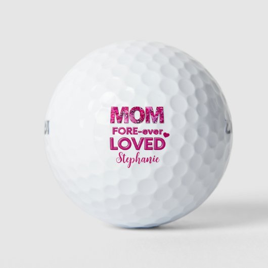 Gepersonaliseerd Moederdag Gift - Roze FOREVER-eve Golfballen (Voorkant)