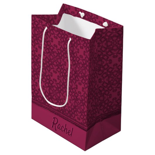 Gepersonaliseerd moeraspatroon medium cadeauzakje (Voorkant Gekanteld)