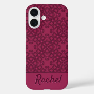Gepersonaliseerd moerbeipatroon iPhone 16 hoesje