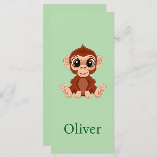 Gepersonaliseerd Monkey Bladwijzer (Voorkant / Achterkant)
