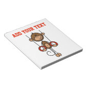 Gepersonaliseerd Monkey Gymnast op Rings Notiepad Notitieblok (Schuin)