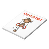 Gepersonaliseerd Monkey Gymnast op Rings Notiepad Notitieblok (Linkerzijde)