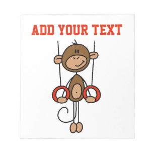 Gepersonaliseerd Monkey Gymnast op Rings Notiepad Notitieblok