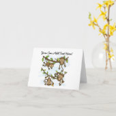 Gepersonaliseerd Monkey Shine Animals Notitiekaart (Gele Bloem)