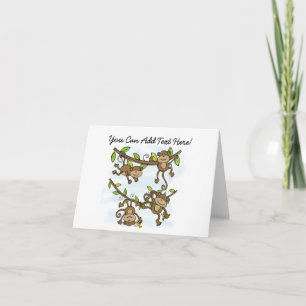 Gepersonaliseerd Monkey Shine Animals Notitiekaart