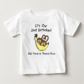 Gepersonaliseerd Monkeys Twin Boys Tshirt (Voorkant)