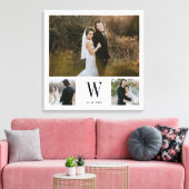 Gepersonaliseerd monogram 3 Foto collage Canvas Afdruk (Insitu (Woonkamer))
