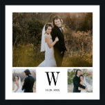 Gepersonaliseerd monogram 3 Foto collage Poster<br><div class="desc">Moderne en elegante vormgeving, gedrukt op persoonlijk monogram 3 Foto Collage Print Poster dat kan worden aangepast met jouw tekst. Bekijk de grafische kunstontwerpopslag voor andere producten die bij dit ontwerp passen!</div>