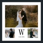 Gepersonaliseerd monogram 3 Foto collage Poster<br><div class="desc">Moderne en elegante vormgeving,  gedrukt op persoonlijk monogram 3 Foto Collage Print Poster dat kan worden aangepast met jouw tekst. Bekijk de grafische kunstontwerpopslag voor andere producten die bij dit ontwerp passen!</div>