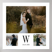 Gepersonaliseerd monogram 3 Foto collage Poster (Voorkant)