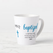Gepersonaliseerd monogram BAPTISEERD Latte Mok (Rechterhoek)