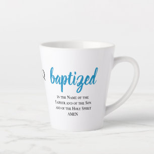 Gepersonaliseerd monogram BAPTISEERD Latte Mok